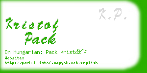 kristof pack business card